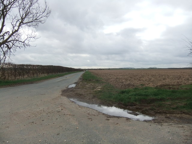 Long straight and narrow lane near Burnham