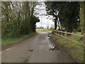 Church Lane at its junction with The Turnpike (B1113)