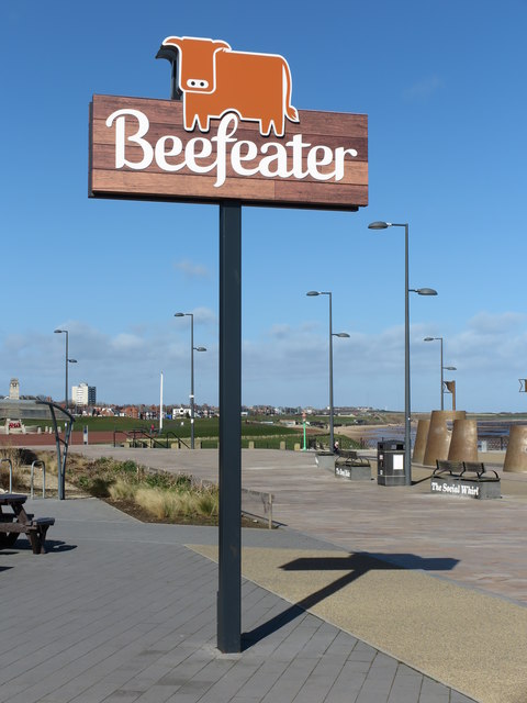 Sign, Beefeater Restaurant, Spanish City Plaza