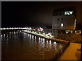 H&W bar/restaurant and the footbridge over the Wilts & Berks canal near Waitrose