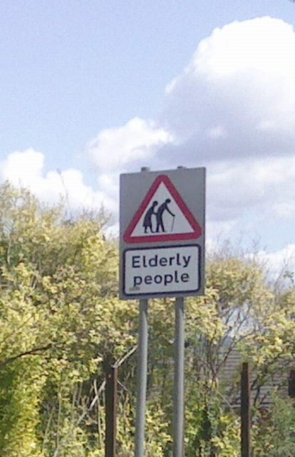UK Elderly People Sign