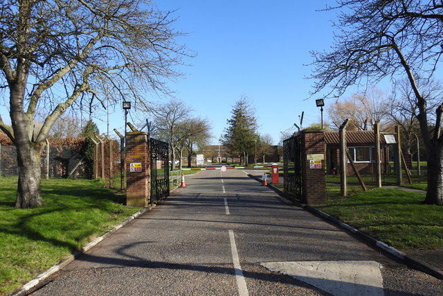 The main gate at ex-RAF Waterbeach