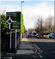 Directions sign on an Abergavenny corner