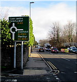 SO2914 : Directions sign on an Abergavenny corner by Jaggery