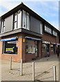 Barber shop on a town centre corner, Caldicot