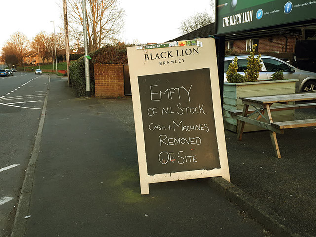 Sign outside the Black Lion, Broad Lane,... © Stephen Craven ...