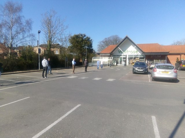 Sign of the times: socially-distanced shopping at Saxmundham Waitrose