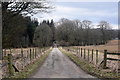 Straight road on the Keith Hall estate