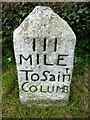 Old Milestone by the former A39, Parka Road, north of Fraddon