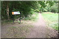 Junction of footpaths at entrance to Kingswood Nature Reserve