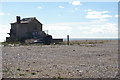 TM4448 : Orford Ness: derelict building near lighthouse by Christopher Hilton