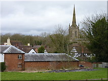 SO8463 : Ombersley Church from behind the Crown and Sandys by Jeff Gogarty
