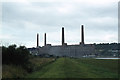 Portishead Power Station from sea wall bank