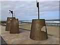NZ3572 : Sandcastle seats 'art' Whitley Bay by Steve  Fareham