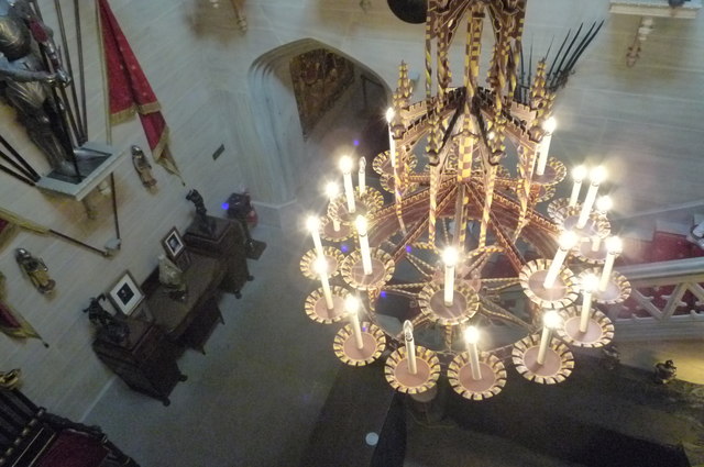 Chandelier inside Hampton Court (Staircase Hall | Hope-Under-Dinmore)