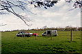 Erecting a fence on a field which is to be developed by Cavanna Homes