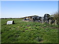 Animal shelter, silage bales and barns