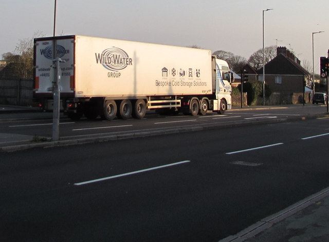 Wild Water Group articulated lorry on the A4051 Malpas Road, Newport