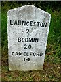 Milestone near Trebursye Oak, east of Tregadillett