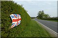 Union flag beside the A19