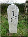 Modern Milestone by the A388, south of Westcott Lodge