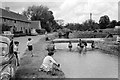 SP1622 : Stone footbridge at Lower Slaughter, 1960 by Alan Murray-Rust