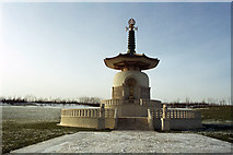 SP8740 : Peace Pagoda, Willen Lake, Milton Keynes by Colin Park