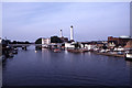 TQ1769 : View north along River Thames towards Kingston Railway Bridge in 1984 by Colin Park