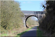 NS3357 : Bridge over the Lochwinnoch Loop Line cycle path by Thomas Nugent