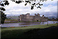 Caerphilly Castle and moat