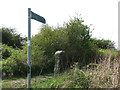 NZ3271 : Public Footpath Sign and old Stone Gatepost near South Wellfield by Geoff Holland