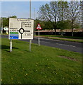 Directions sign alongside Llantarnam Park Way, Cwmbran