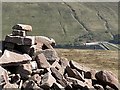 SN9318 : Cairn, reservoir ... and a helicopter! by Alan Hughes
