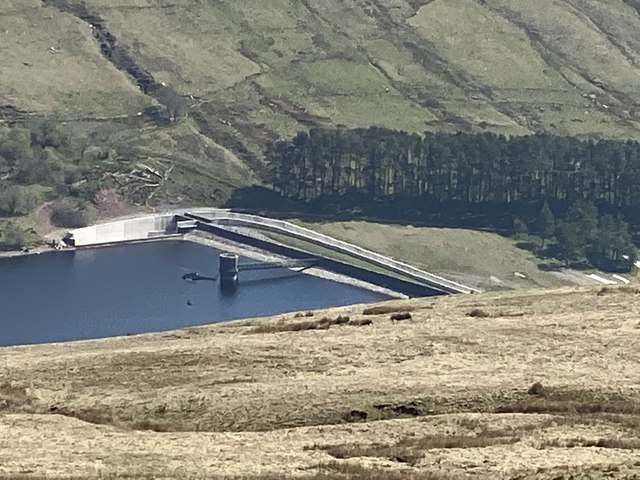 Helicopter at Ystradfellte reservoir