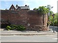 Wall with boundary marker for Higher Barracks, Exeter