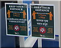 Keep Your Distance (2 metres) notices, Halifax, Newport