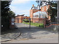 Gates across an entrance to Dean Close School, Cheltenham