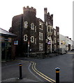 Fire-damaged building, Lower Dock Street, Newport