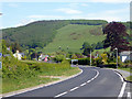 The A44 sweeps through Capel Bangor