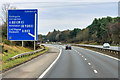 Eastbound M9 approaching Junction 4 (Lathallan Interchange)