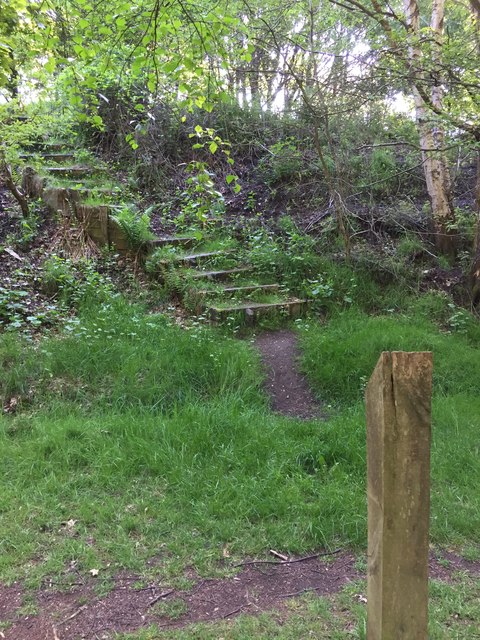 Steps to former Midland Railway trackbed and path