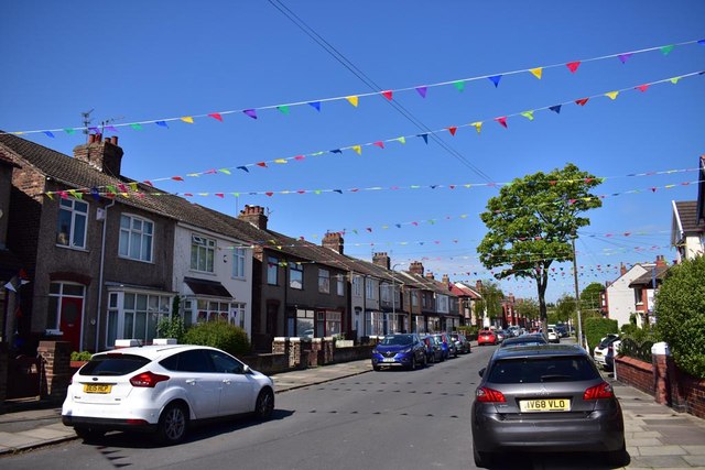 Street decorations to celebrate the 75th anniversary of VE day