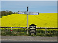 Fingerpost on near West Lutton