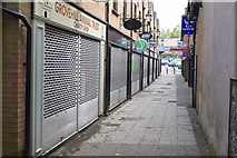 H4572 : Shutters down along Foundry Lane, Omagh by Kenneth  Allen