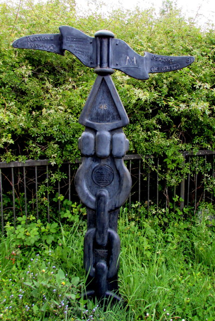Ornate signpost, Old Cwmbran