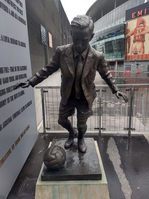 Ken Friar statue at Arsenal's Emirates Stadium