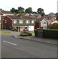 Dark green cabinet alongside a hedge on a Malpas corner, Newport