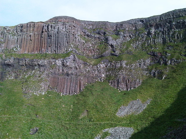 Basalt columns in the cliffs at Giant's Causeway