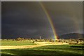 Stormy skies & rainbow east of Cleish Mill Farm