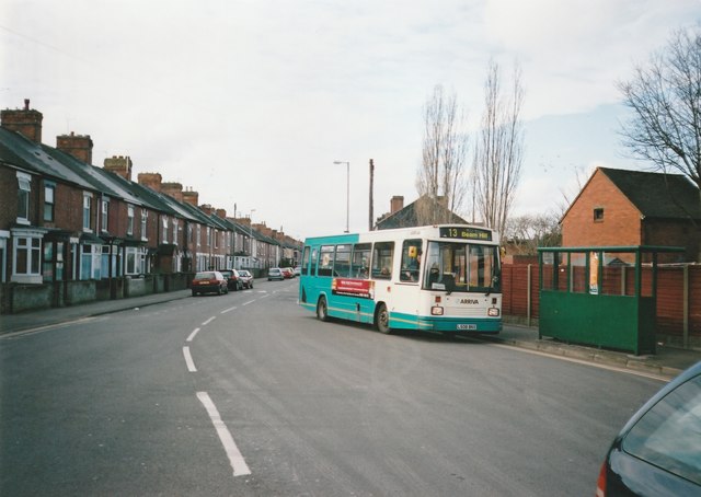 Bus at south end of Anglesey Road, Burton upon Trent